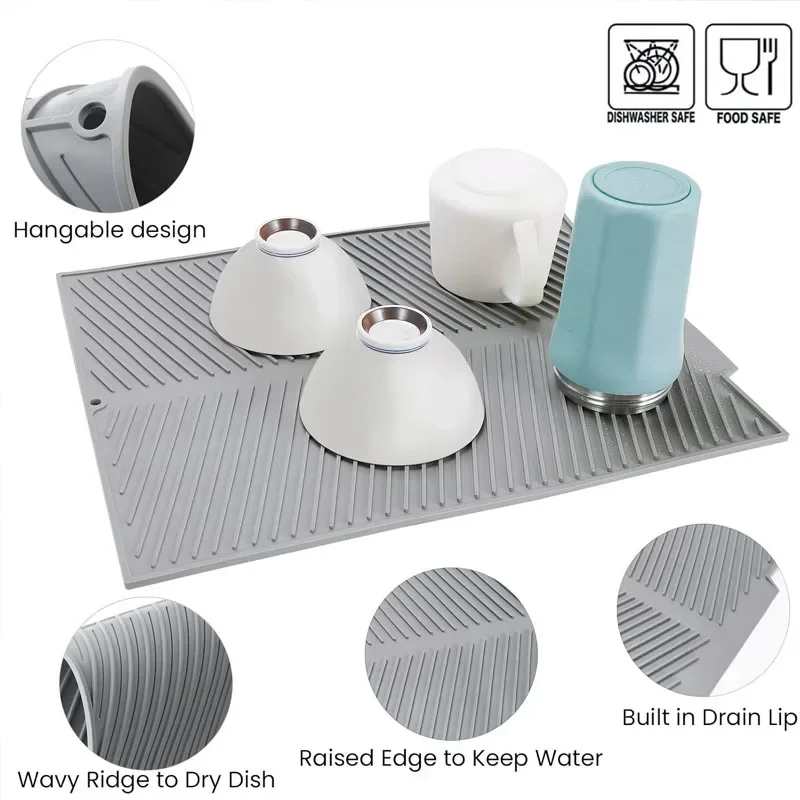 Silicone Dish Draining Mat, Po - Silicone Tap Washer 评论和价格