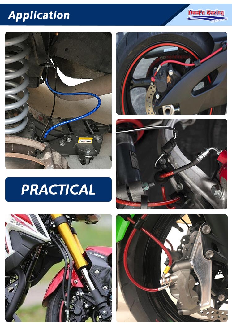 AN3 Motorcycle PTFE Brake Line - Flexible Hose Braided 评论和价格