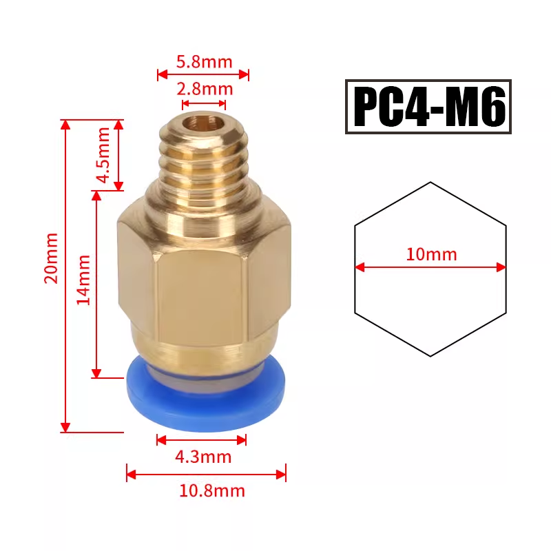 10pcs/lot PC4-M10 Pneumatic Co - Ptfe Tape Thread 评论和价格