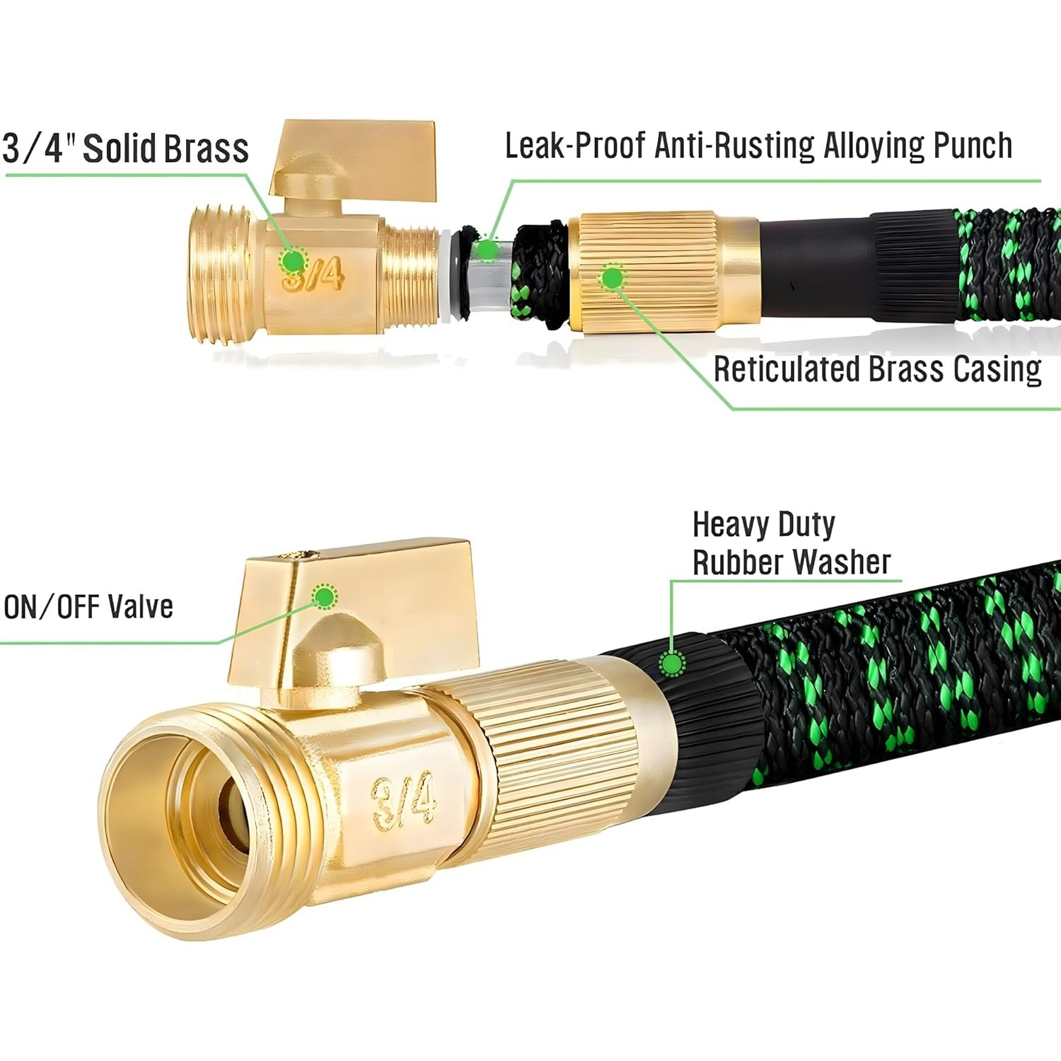Non-Expandable Garden Hose wit - Flexible Hose Braided 评论和价格