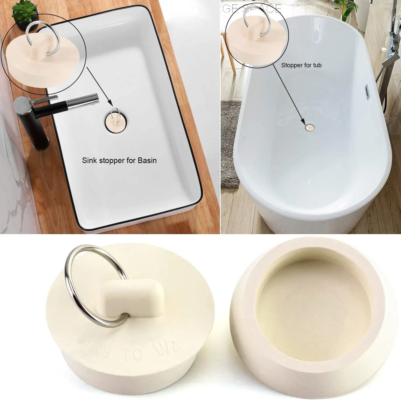 1pcs Rubber Round Tub Stopper  - Drain Pipe Clip 评论和价格