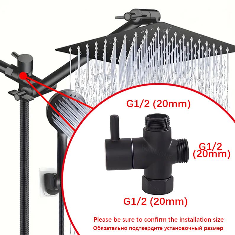 Black Silver 3 Way T-Adapter D - Shower Valve Cartridge 评论和价格