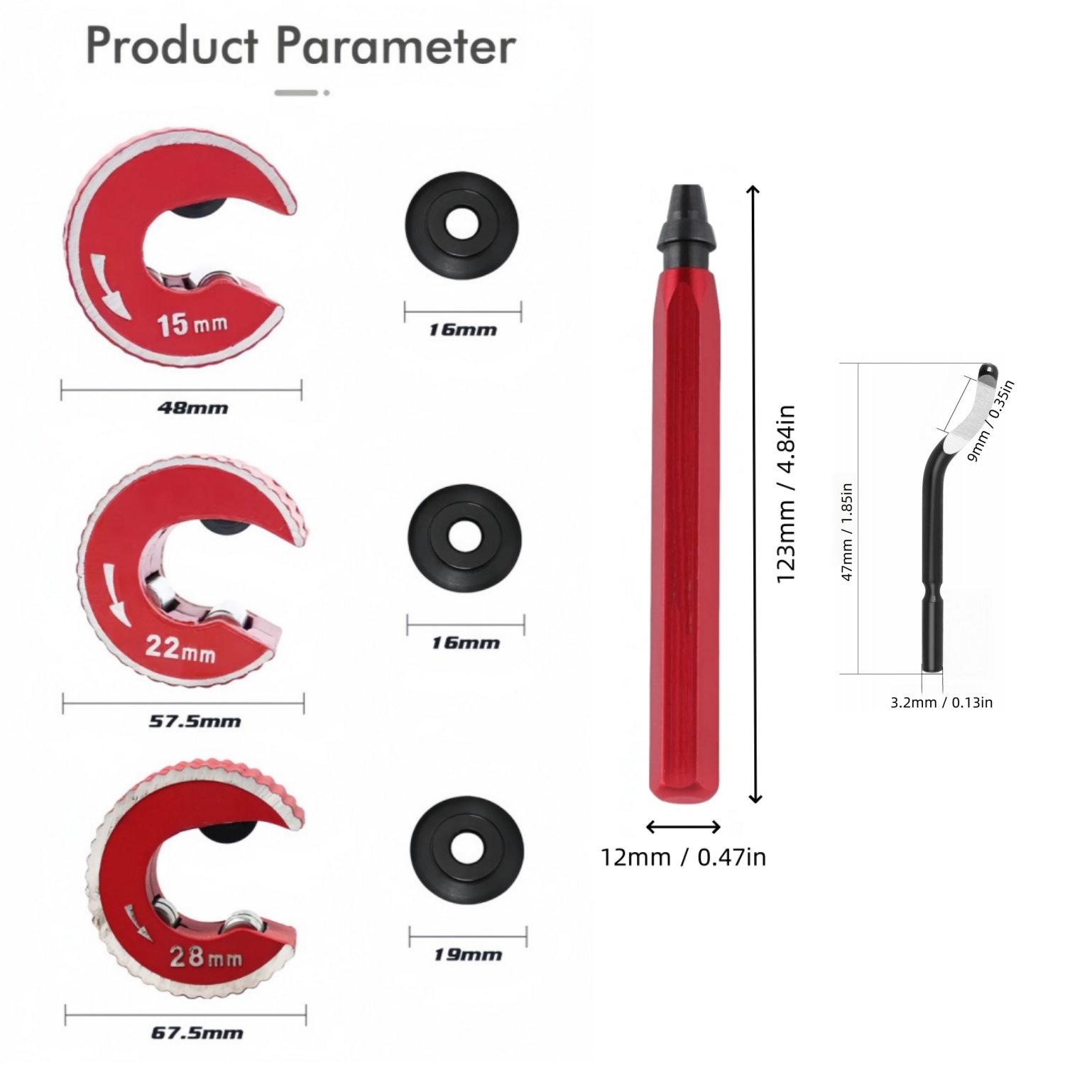 Copper Tubing Cutter Set 3 PCS - Pipe Cutter Ratchet 评论和价格