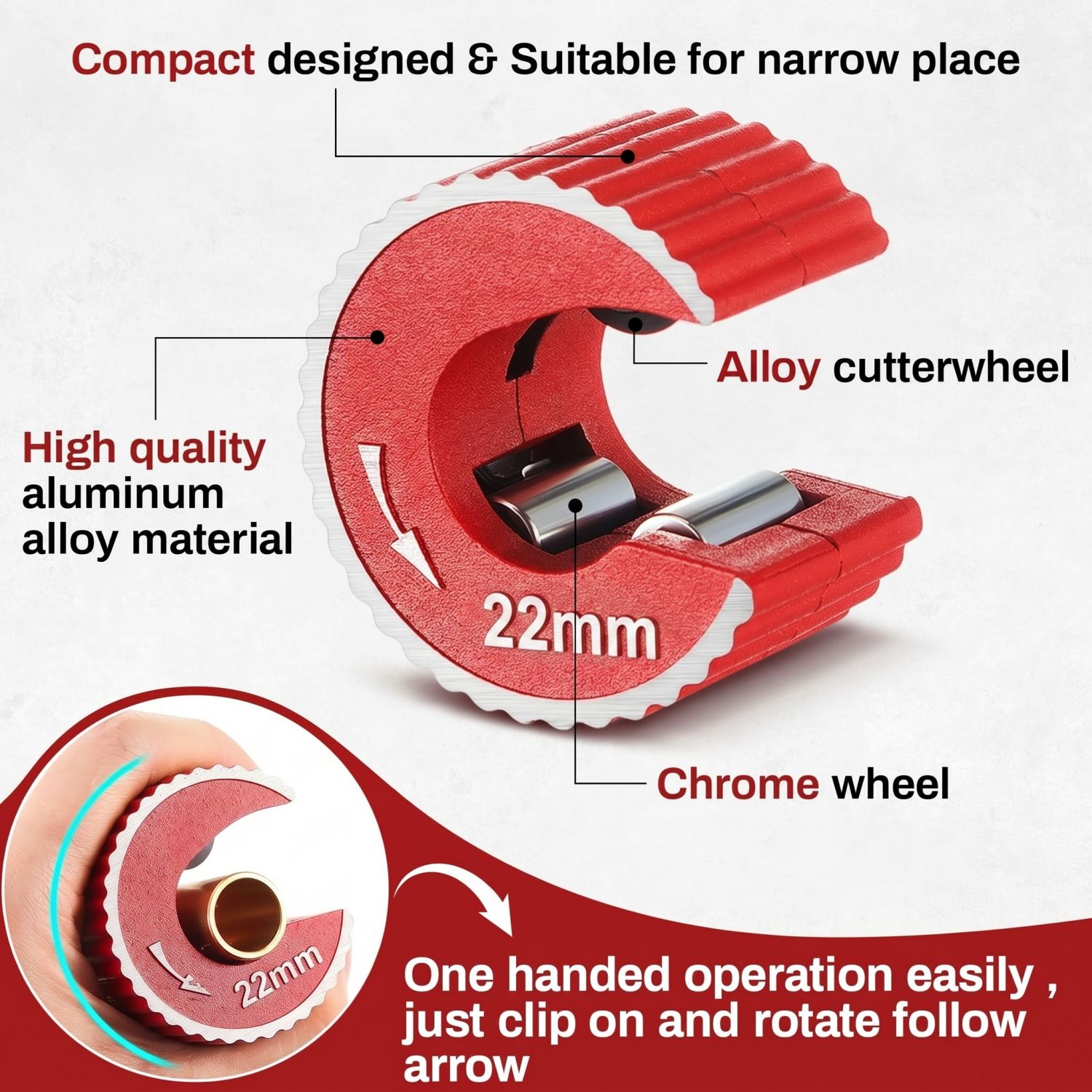 Copper Tubing Cutter Set 3 PCS - Pipe Cutter Ratchet 评论和价格