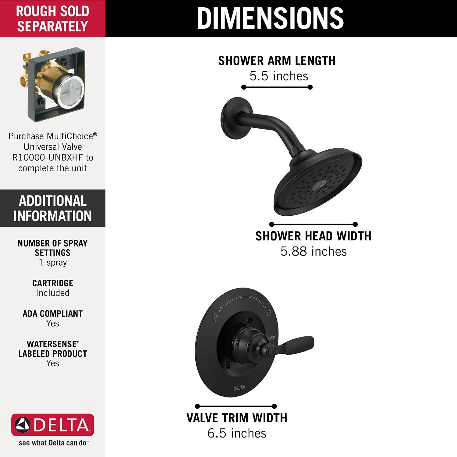 Matte Black Shower Faucet Trim - Shower Valve Cartridge 评论和价格