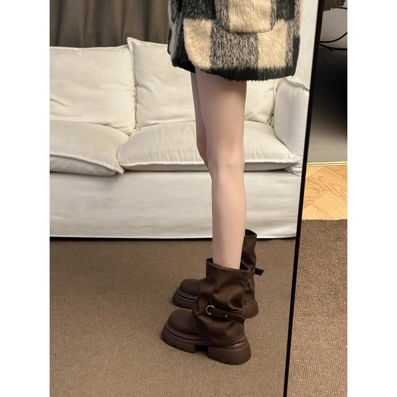 Women's Thick Bottom Boots Bri - Pipe Bending Spring 评论和价格