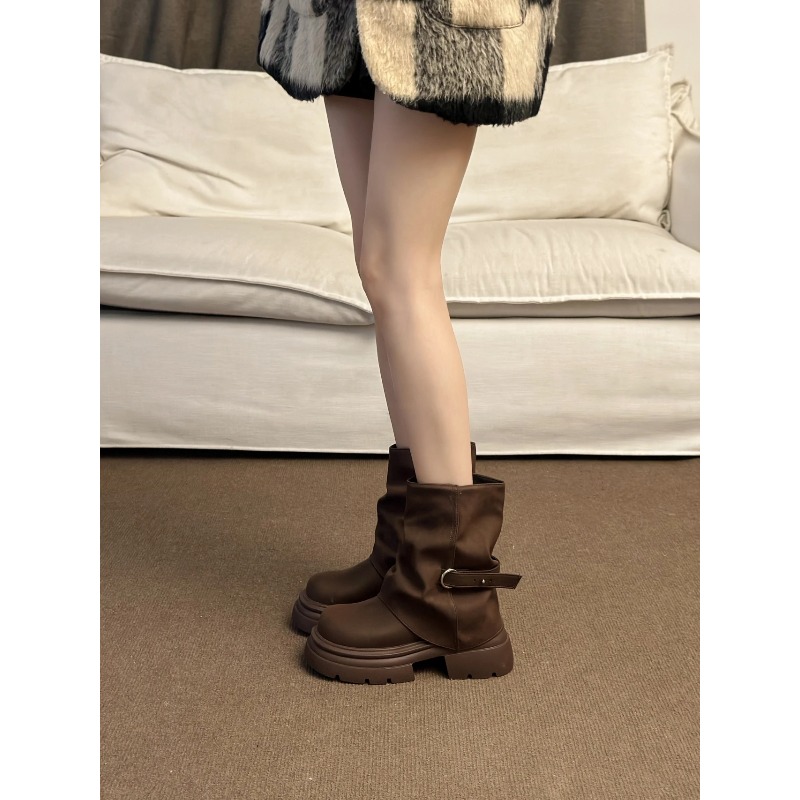 Women's Thick Bottom Boots Bri - Pipe Bending Spring 评论和价格