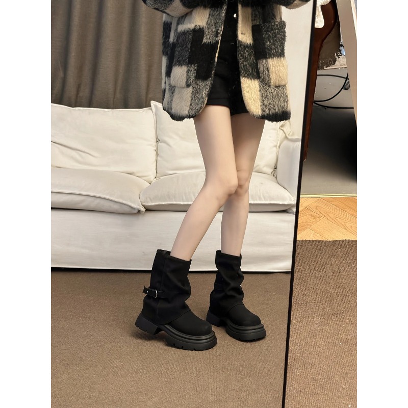 Women's Thick Bottom Boots Bri - Pipe Bending Spring 评论和价格