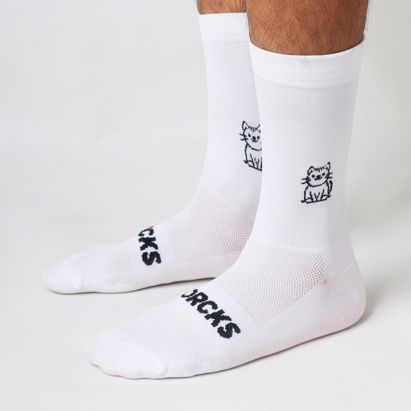 Cat Pattern Cycling Socks Spri - Pipe Bending Spring 评论和价格