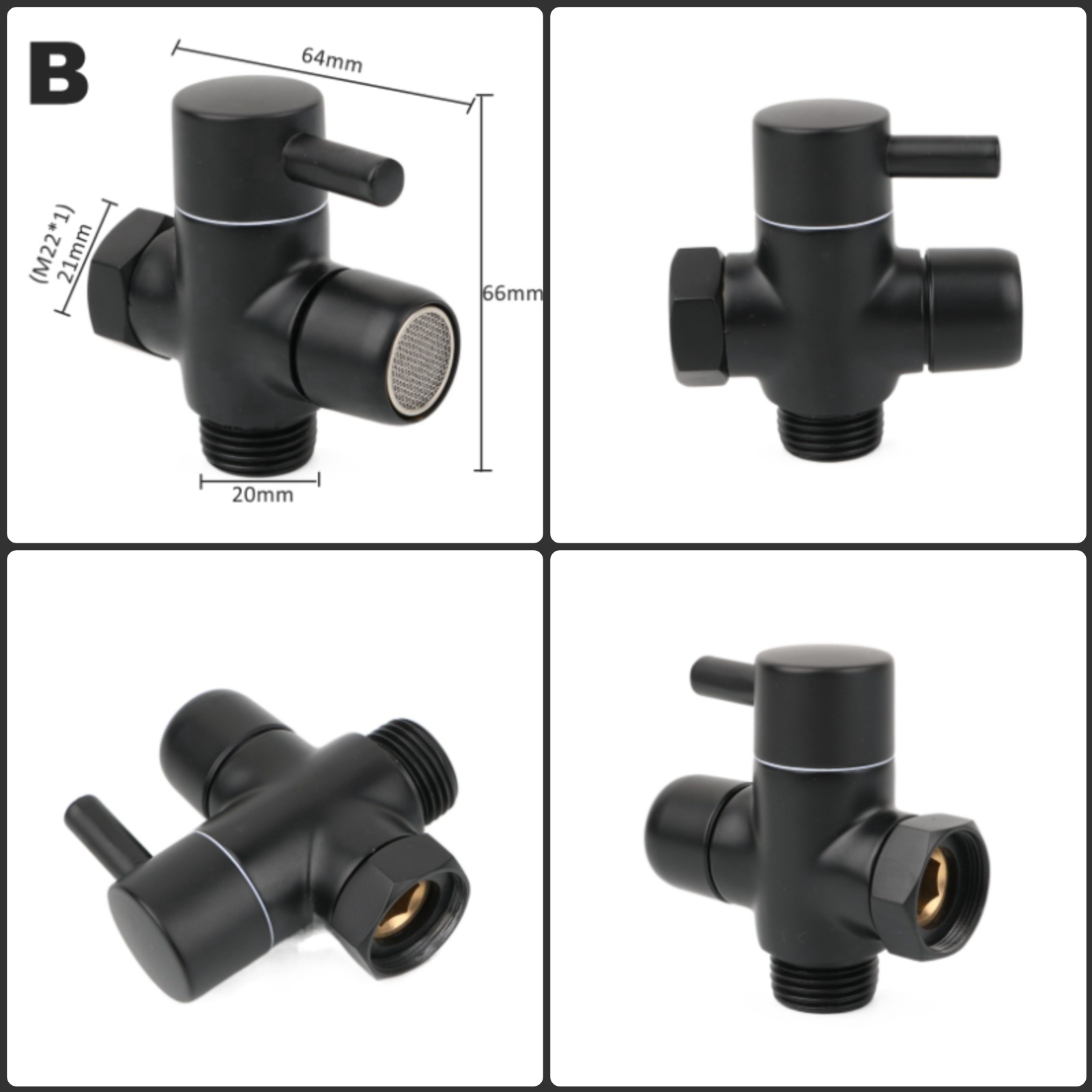 Black Brass Shower Arm Adapter - Shower Valve Cartridge 评论和价格