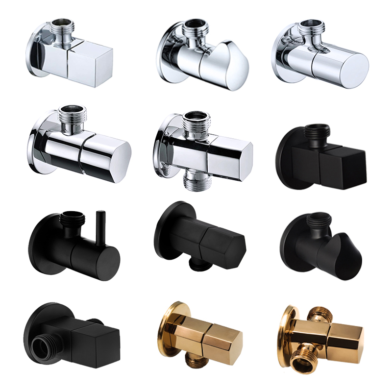 Brass Angle Valve Chrome Black - Toilet Fill Valve 评论和价格